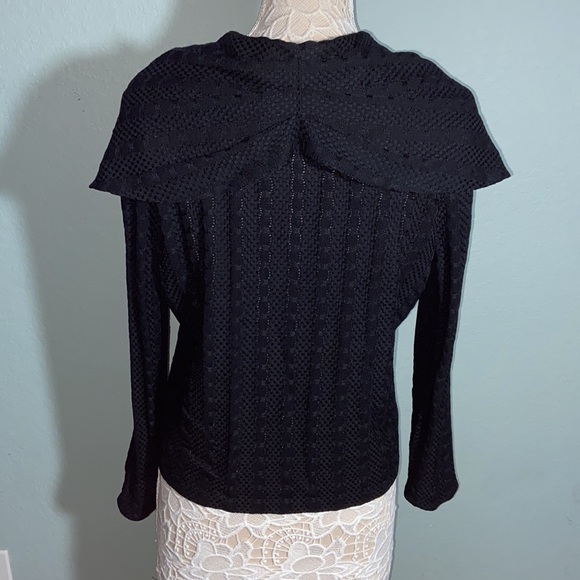 Ming Wang Cape Cropped Jacket Black Size L - Picture 5 of 11